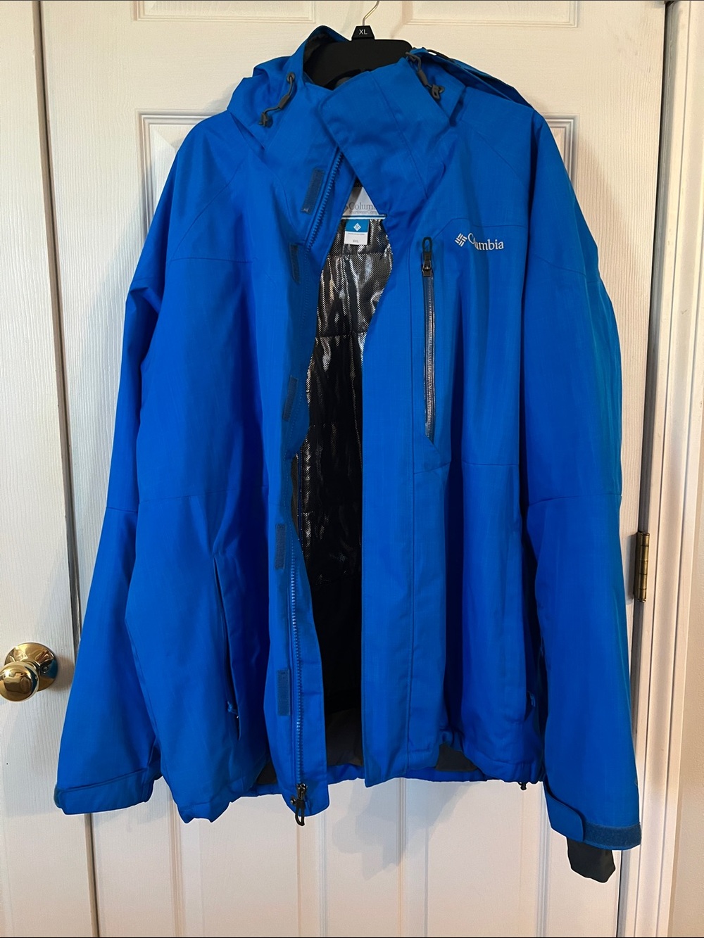Columbia Men's Royal Blue Waterproof Hooded Rain Jacket